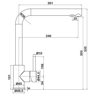 Смеситель для кухни Swedbe Selene Plus K8540K в комплекте с фильтром Аквафор Кристалл нержавеющая сталь